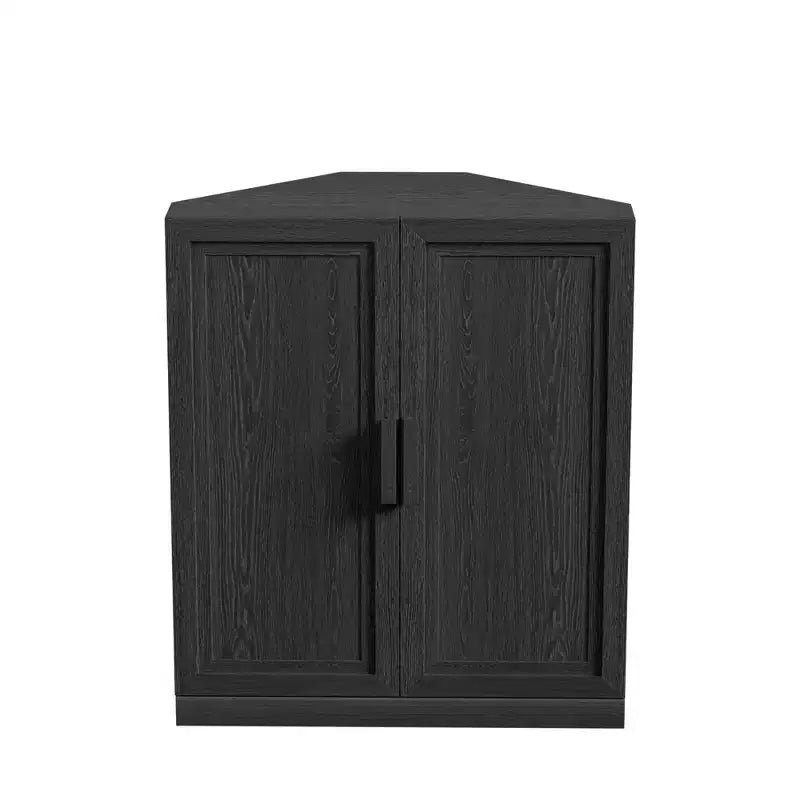 Dovelina hoekvitrinekast met verstelbare planken, dressoir, buffetkast, wijnkast, keuken- en eetkamerkast met houten deuren - 31H x 31W, 36H x 31W