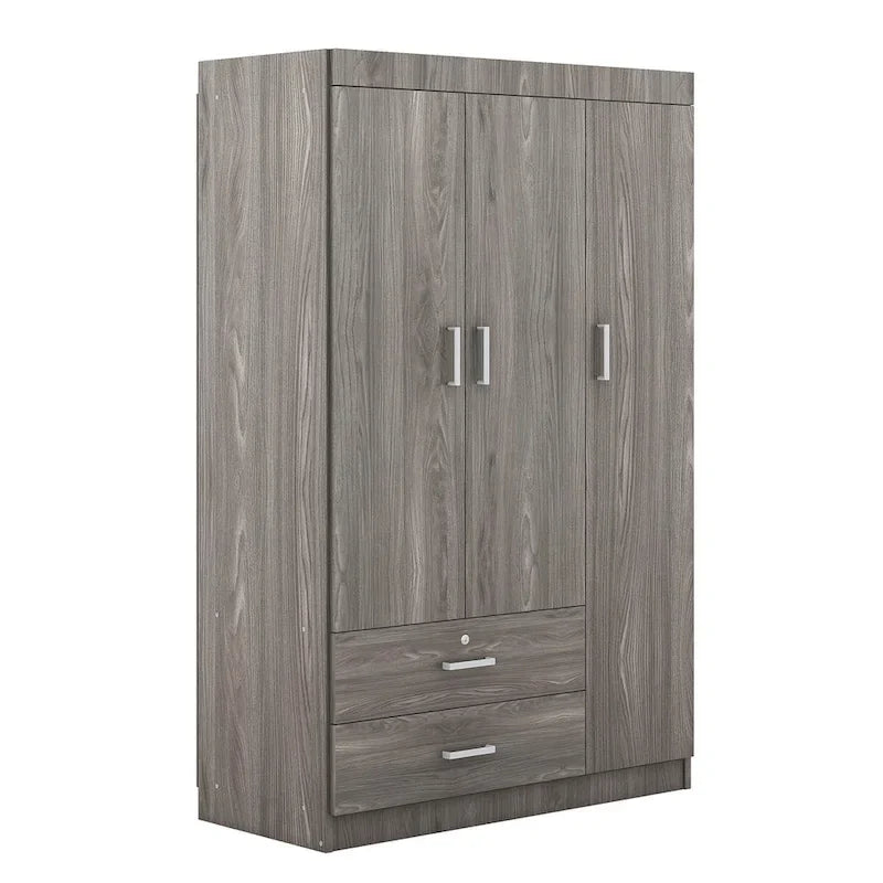 Armoire à 3 portes avec 2 tiroirs