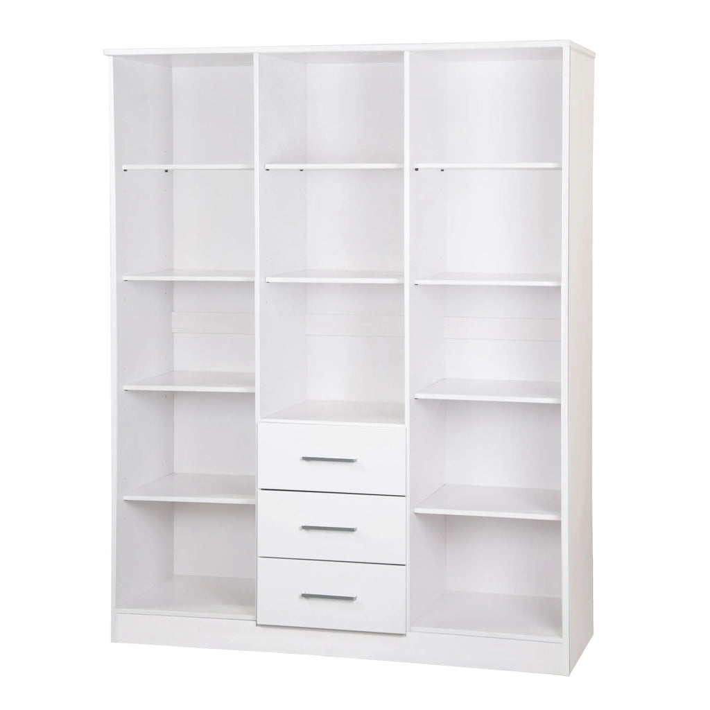 Palace Imports Cosmo Kleiderschrank mit 3 Türen aus 100 % Massivholz und Türen aus Massivholz oder mit Spiegel