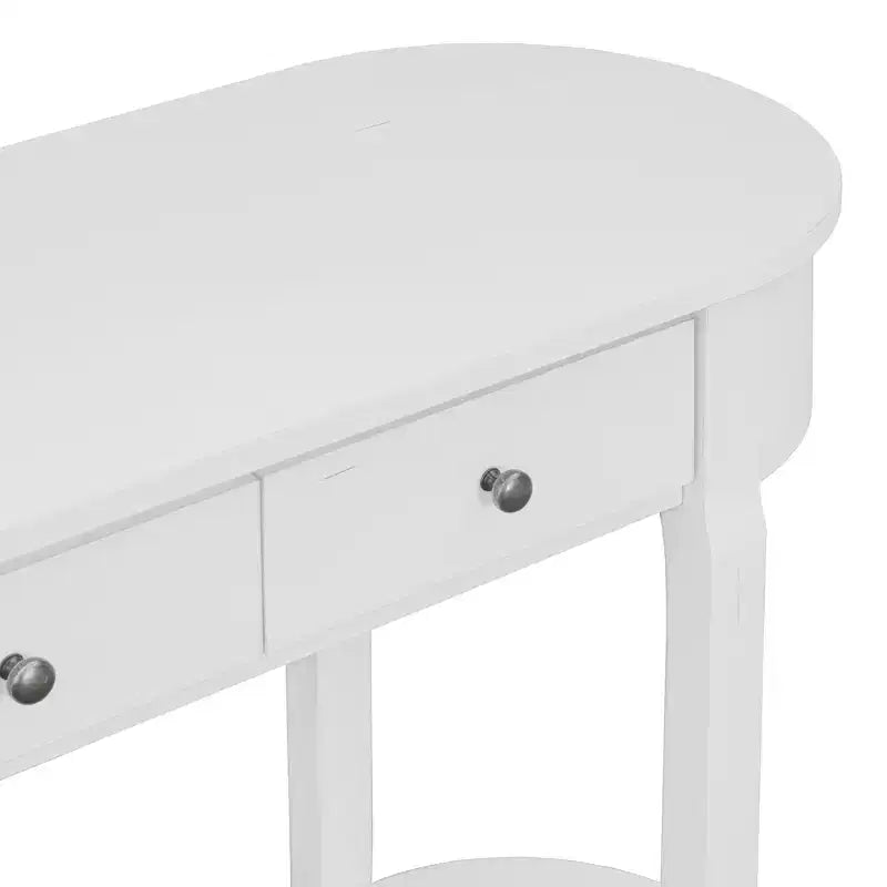 Tavolo consolle rustico Whisen, tavolo da ingresso e tavolino laterale con frontale del cassetto scanalato