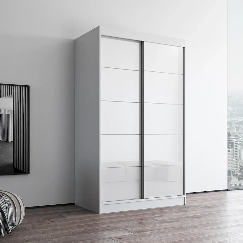 Moderner Hochglanz-Kleiderschrank Aria mit 2 Türen