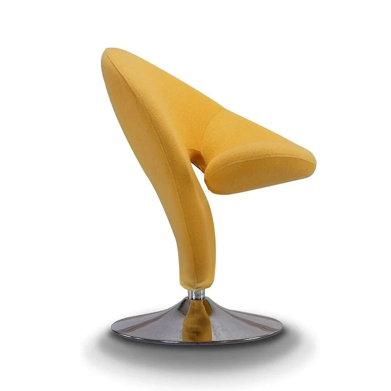 Manhattan Comfort Curl-draaifauteuil met chroom en wolmix (set van 2)