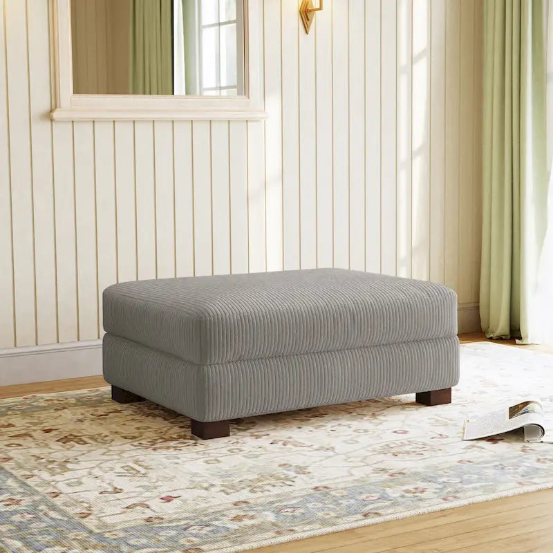 Pouf poggiapiedi moderno oversize in velluto a coste