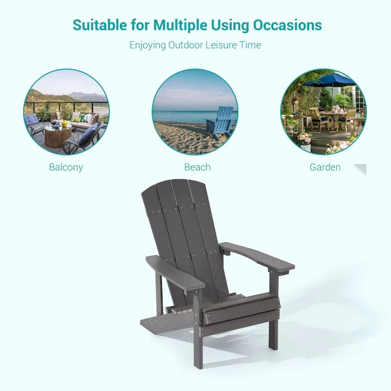 Set di 4 sedie Adirondack da esterno in legno resistente agli agenti atmosferici Bonosuki