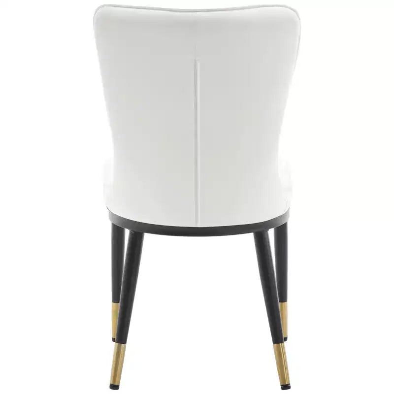 Bekrvio eetkamerstoelen set van 6, moderne gestoffeerde zitting van imitatieleer met hoge rugleuning, metalen poten, keukenstoelen zonder armleuningen voor woon- en eetkamer