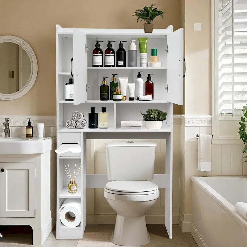 Mobile contenitore sopra WC, ripiani impermeabili per il bagno