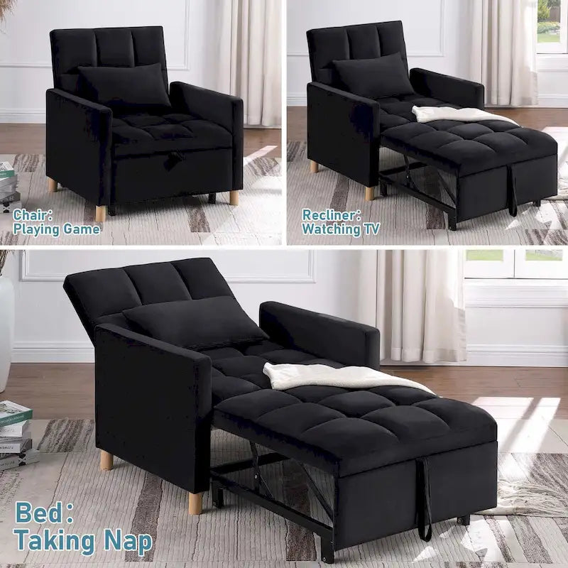 Fauteuil-lit convertible Aukfa, fauteuil une place avec oreiller