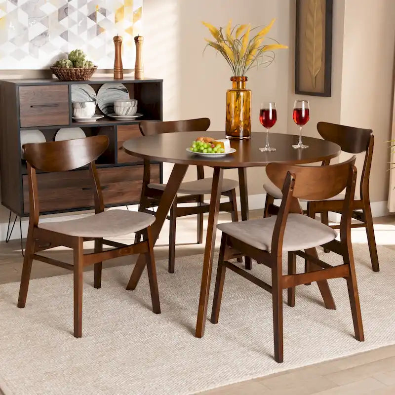 Philip Mid-Century Modern Transitional 5-Piece Dining Set