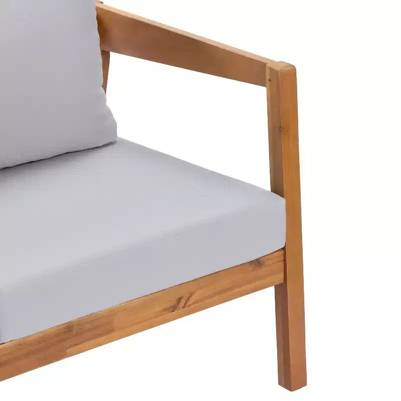 ModernLuxe Gartenmöbel-Set aus Akazienholz mit 4/5 Teilen, Outdoor-Sitzgruppe mit Couchtisch für Veranda/Garten/Balkon
