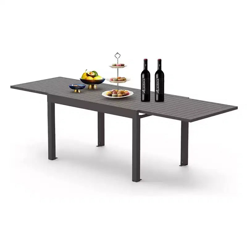 Table à manger Okak en aluminium pour patio, extensible, pour salle à manger et cuisine