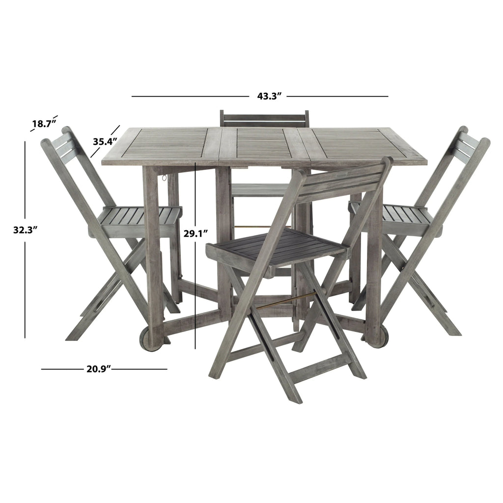 Ensemble de salle à manger d’extérieur SAFAVIEH Brandy, 5 pièces - 43Wx35Dx29H