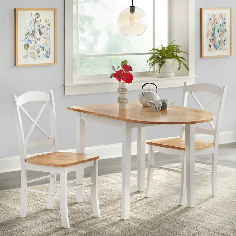 Simple Living Essgruppe im Landhausstil mit Klapptisch, 3-teilig