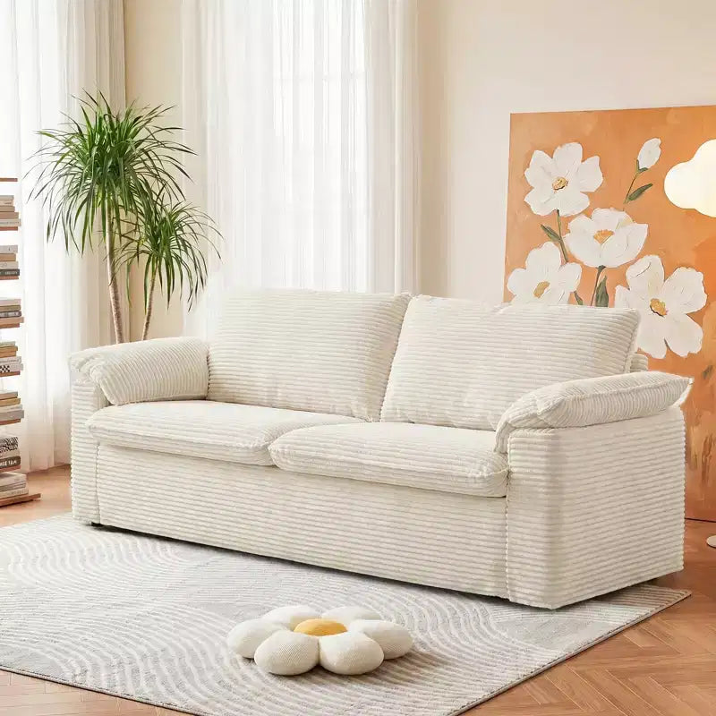 Divanetto a due posti Dyonery 86 Cloud, seduta profonda e cuscini con braccioli larghi, struttura robusta, design ergonomico traspirante