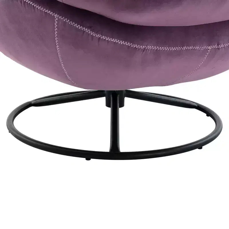Okak Samt-Sessel mit Hocker, moderner Sessel ohne Armlehnen im Mid-Century-Stil, bequemer, weicher Sessel zum Fernsehen und Spielen