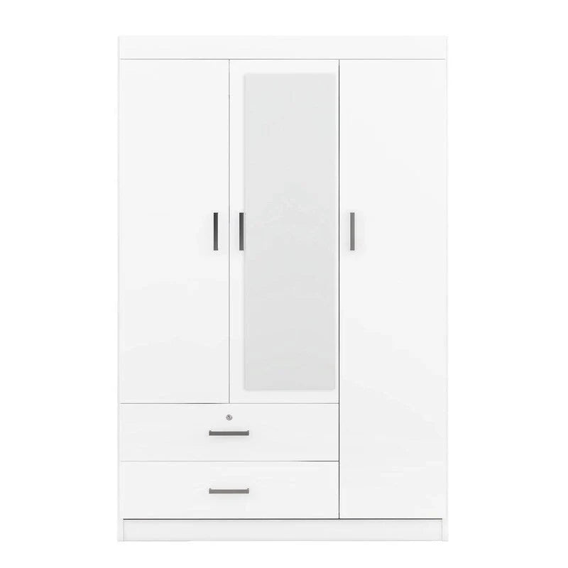 Spiegelschrank mit 3 Türen, Regalen und 2 Schubladen