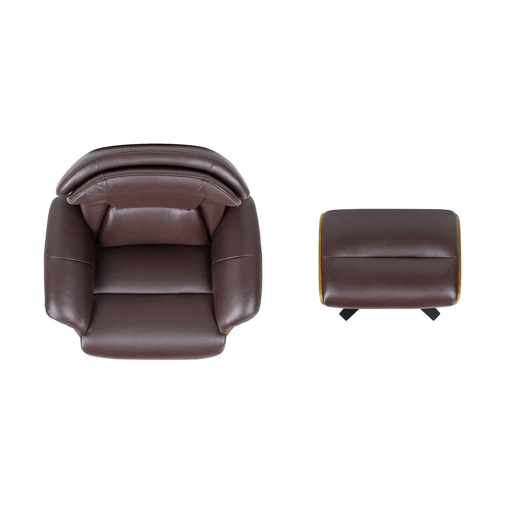 Fauteuil inclinable Jovan de 31.5 en cuir véritable avec ottoman