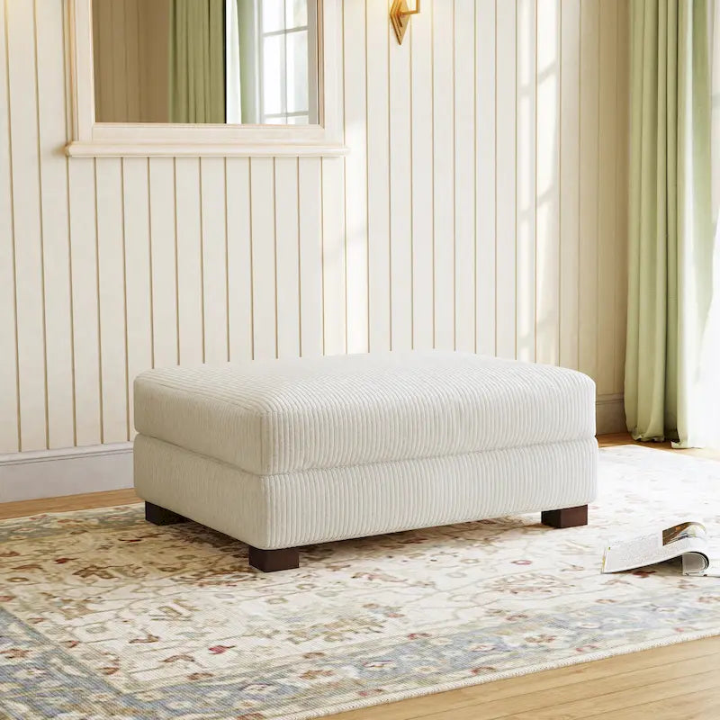 Pouf poggiapiedi moderno oversize in velluto a coste