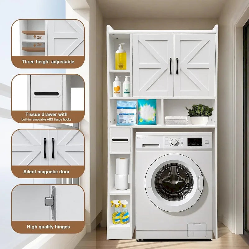 Mobile contenitore sopra WC, ripiani impermeabili per il bagno