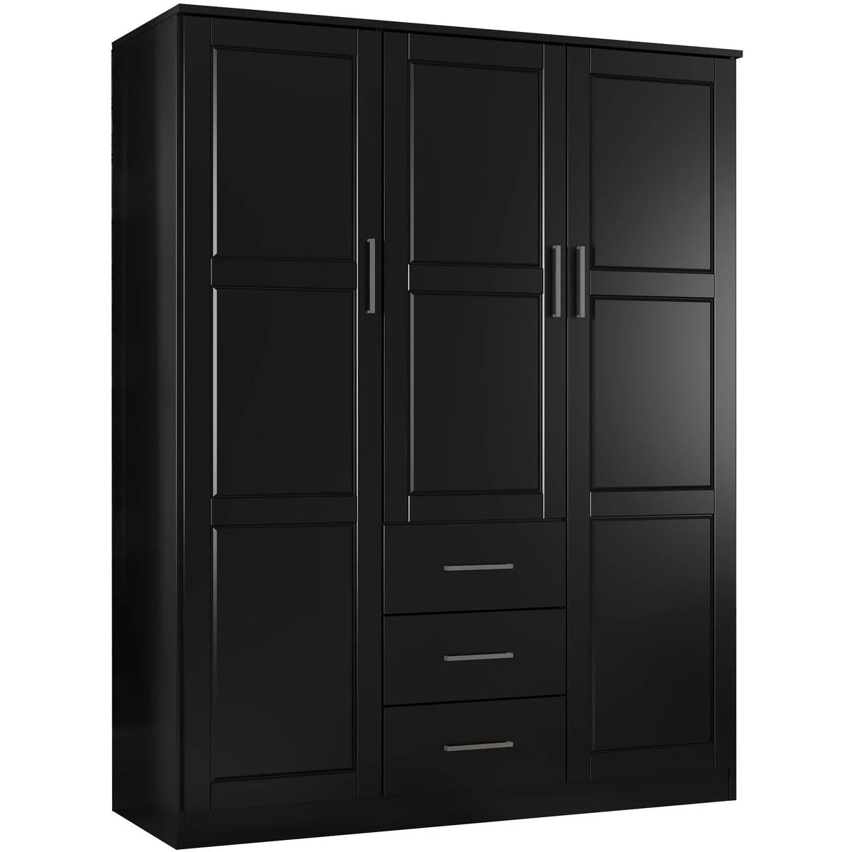 Palace Imports Cosmo Kleiderschrank mit 3 Türen aus 100 % Massivholz und Türen aus Massivholz oder mit Spiegel