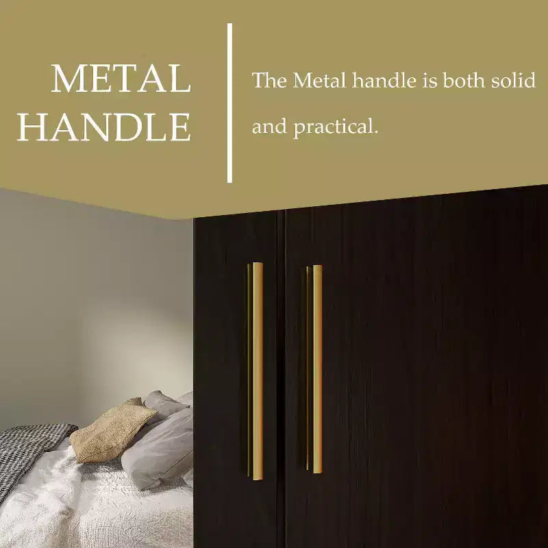 Armoire Hitow avec 2 grands tiroirs, espace central pour suspendre les vêtements et miroir, style minimaliste