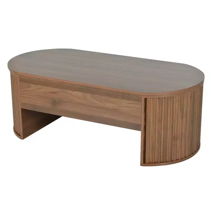 Salontafel van 47.2'' met hefbaar blad, ovale houten middentafel met verborgen opbergruimte, moderne cocktailtafel voor woonkamer, slaapkamer en kantoor