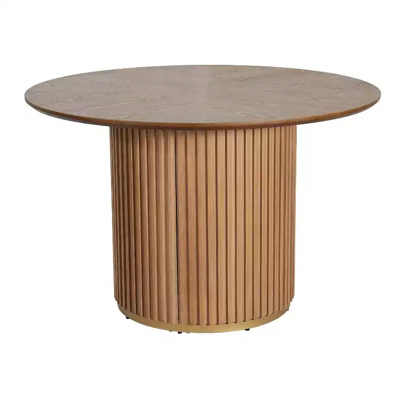 Christopher Knight Home Shankar moderne 5-delige ronde eetkamerset met stoelen van rubberhout met bekleding
