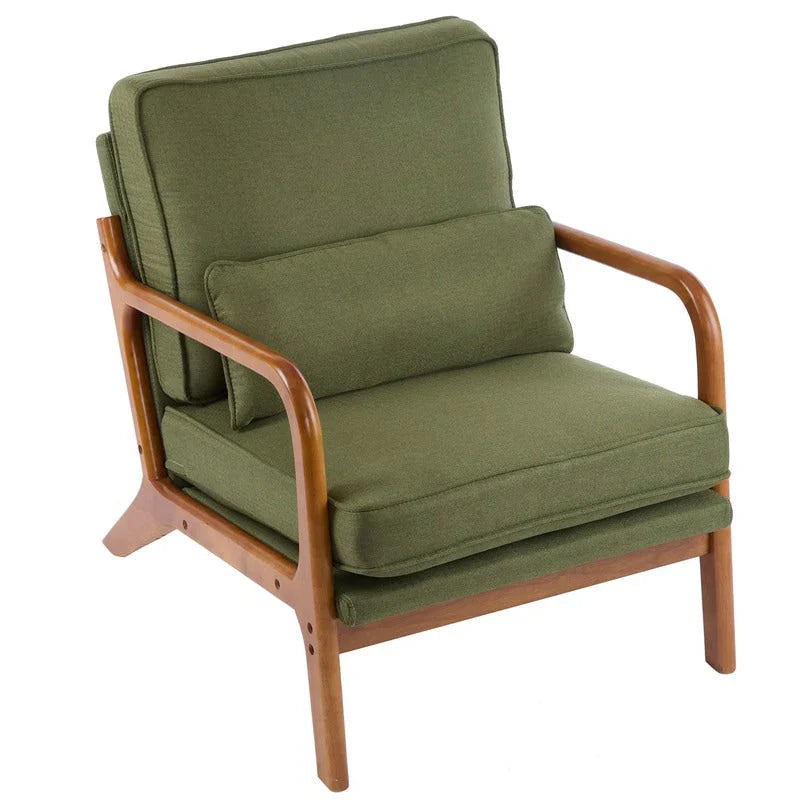 Gestoffeerde accentstoel in midcenturymoderne stijl