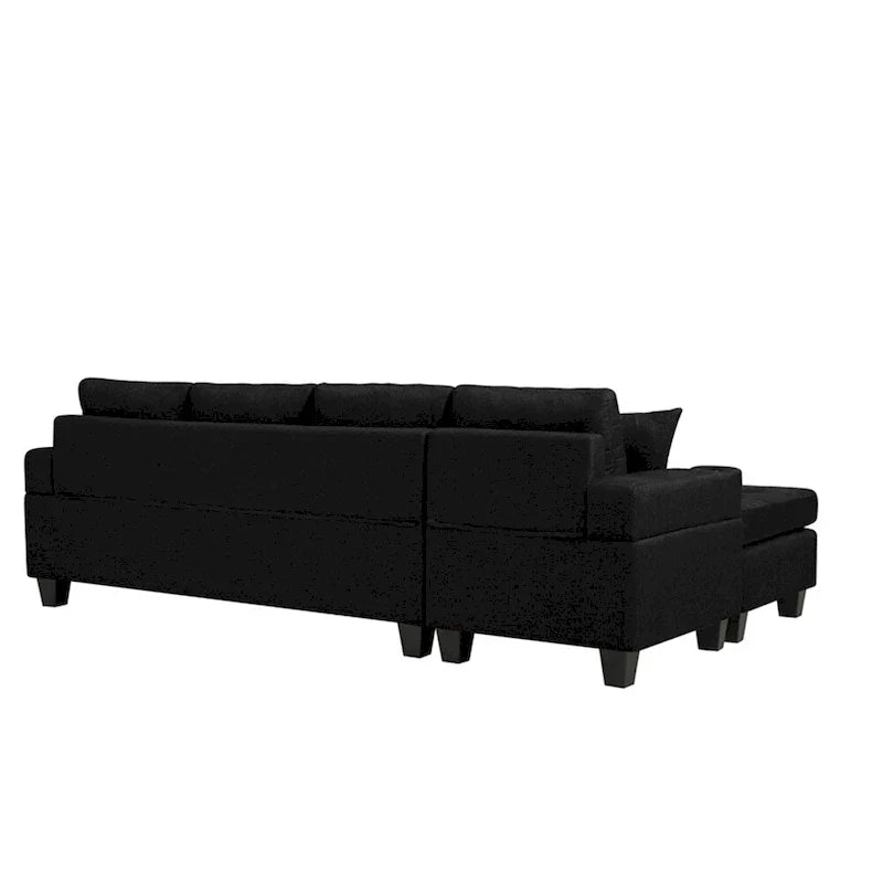 Canapé modulaire pour salon avec méridienne en forme de L et porte-gobelet