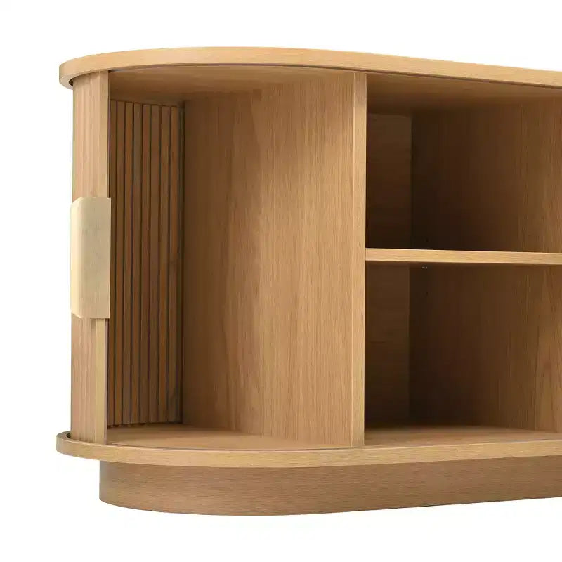 GDFStudio Roy TV-Schrank im Landhausstil aus Holz mit Schiebetür und verstellbarem Stauraum