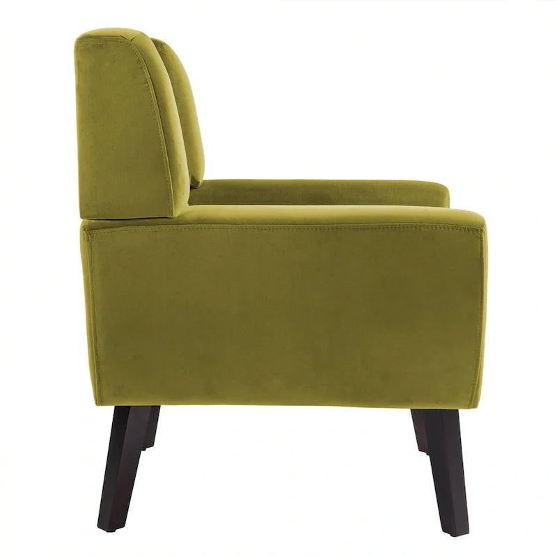 Ensemble de 2 fauteuils d’appoint rembourrés en velours pour le salon