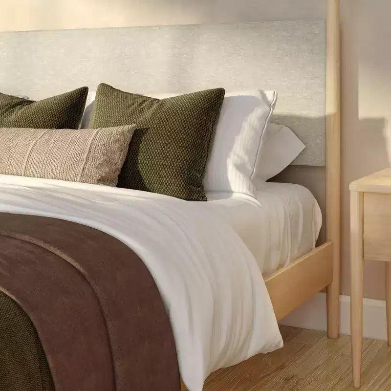 Harbor Himmelbett in King-Size mit gepolstertem Kopfteil, Blond/Swiss Coffee (MD2411-01)