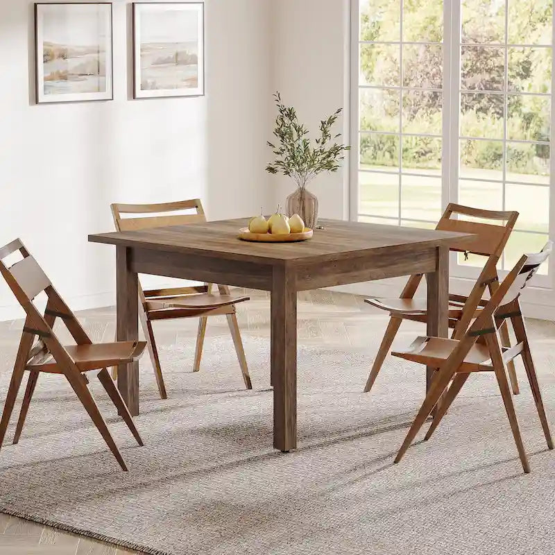 Table à manger carrée de 39.4 pouces pour 2 à 4 personnes, avec pieds en bois massif, pour le salon et la salle à manger