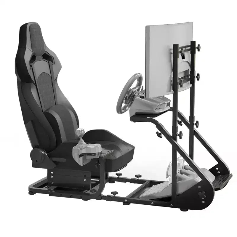 JVNOXK verstärktes, stabilisiertes Rennlenkrad-Cockpit, verstellbarer Fahrsimulator (ohne Handbremse, Pedale und Display)