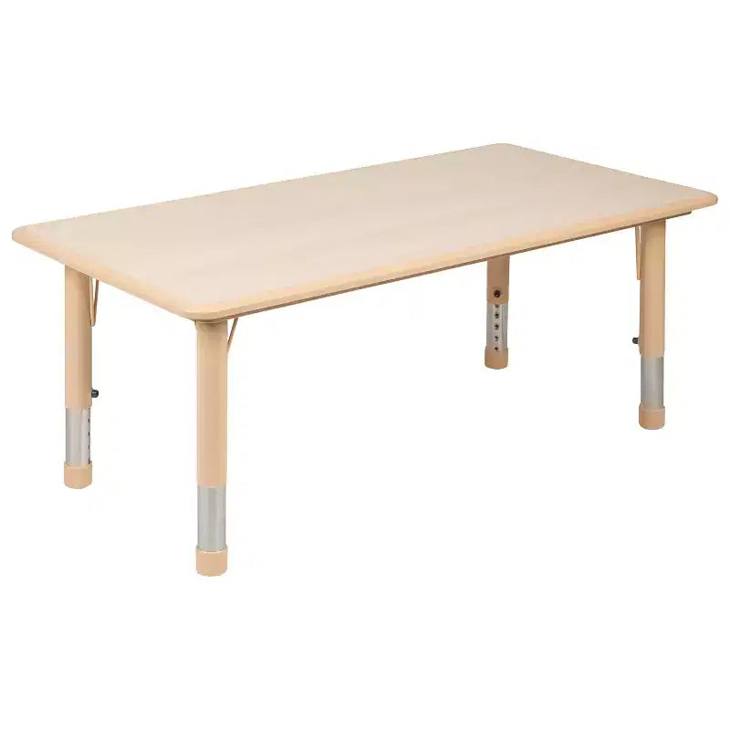 Emma und Oliver, rechteckiger höhenverstellbarer Aktivitätstisch aus Kunststoff, 23.625W x 47.25L, Set mit 6 Stühlen