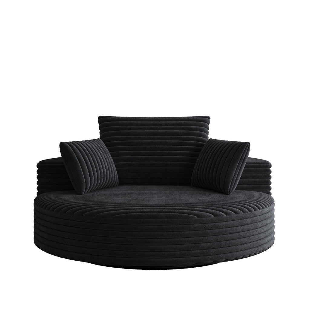 Einzelsessel mit Cord-Chenille-Bezug und Schaumstoffpolsterung, drehbar