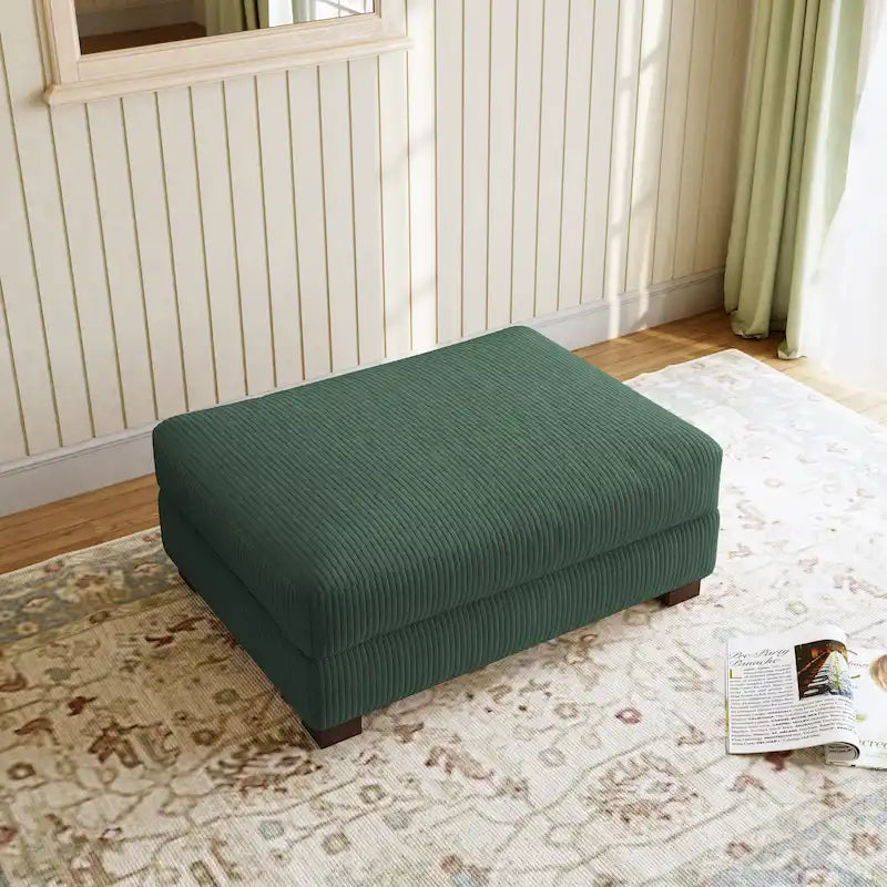Pouf poggiapiedi moderno oversize in velluto a coste