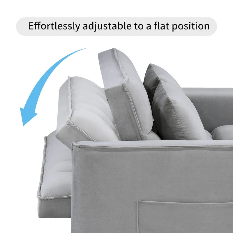 Klassisches ausziehbares, getuftetes und umbaubares Schlafsofa - 55W x 68L x 20H