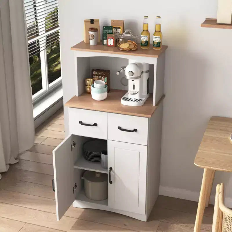 Credenza dispensa da cucina in legno sumyeg con cassetto e ripiano per microonde