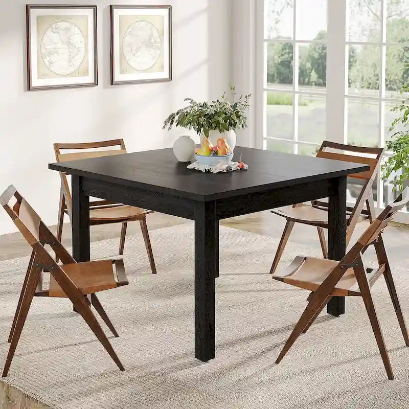 Table à manger carrée de 39.4 pouces pour 2 à 4 personnes, avec pieds en bois massif, pour le salon et la salle à manger