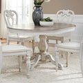 Tavolo da pranzo rotondo Magnolia Manor con base a colonna e prolunghe - 2 finiture