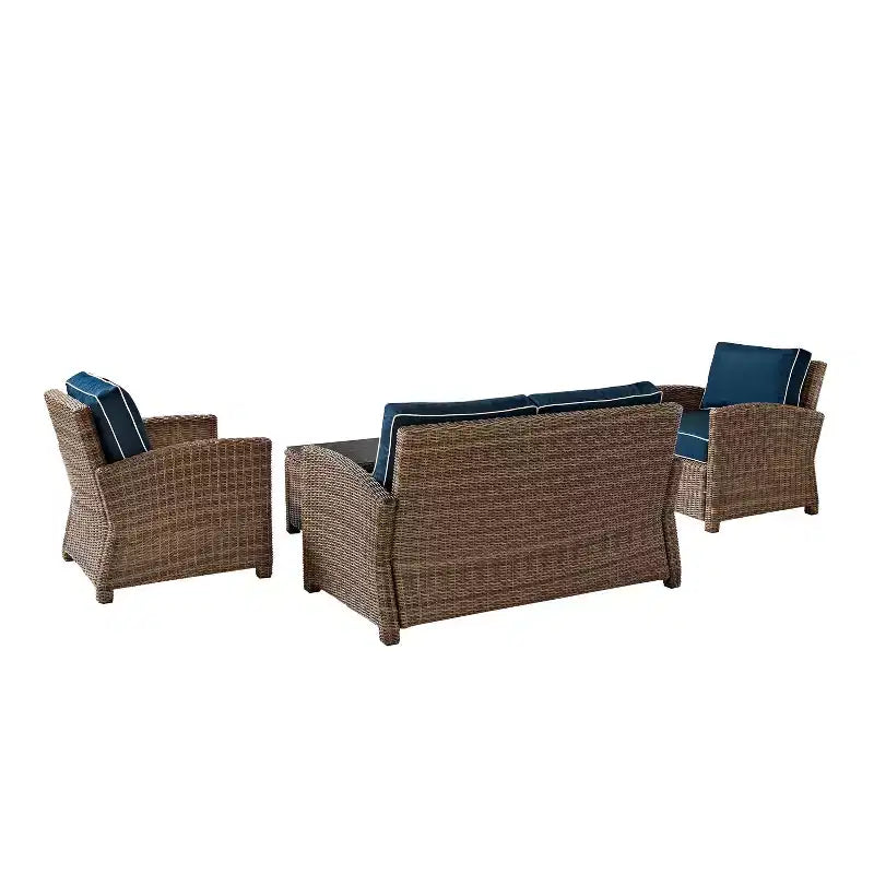 Set da esterno Bradenton in vimini, 4 pezzi - Crosley