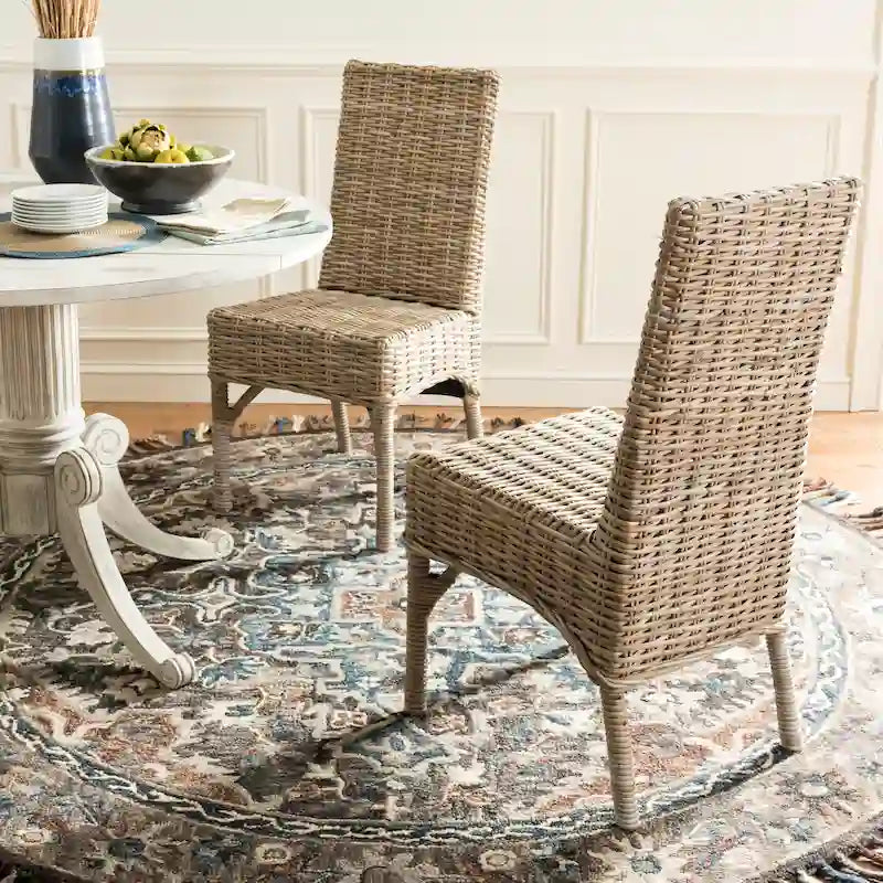 Sedia da pranzo in vimini naturale grezzo SAFAVIEH Karyl (set da 2) - 18.5 x 18.5 x 38.1 - 19Wx19Dx38H