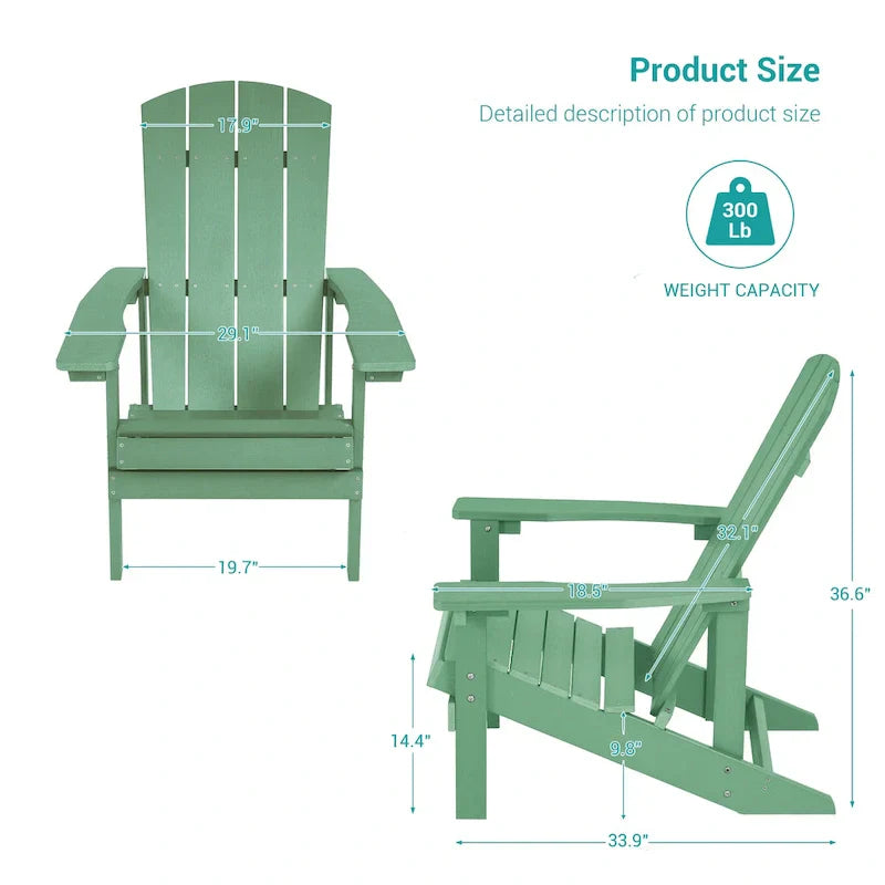 Set di 4 sedie Adirondack da esterno in legno resistente agli agenti atmosferici Bonosuki