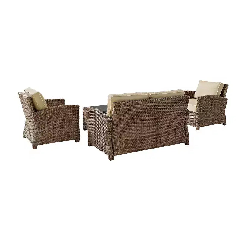 Set da esterno Bradenton in vimini, 4 pezzi - Crosley