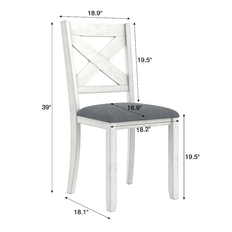 VECELO Esszimmerstühle aus Massivholz mit Sitzfläche aus Leinenstoff, 2er-/4er-/6er-Set