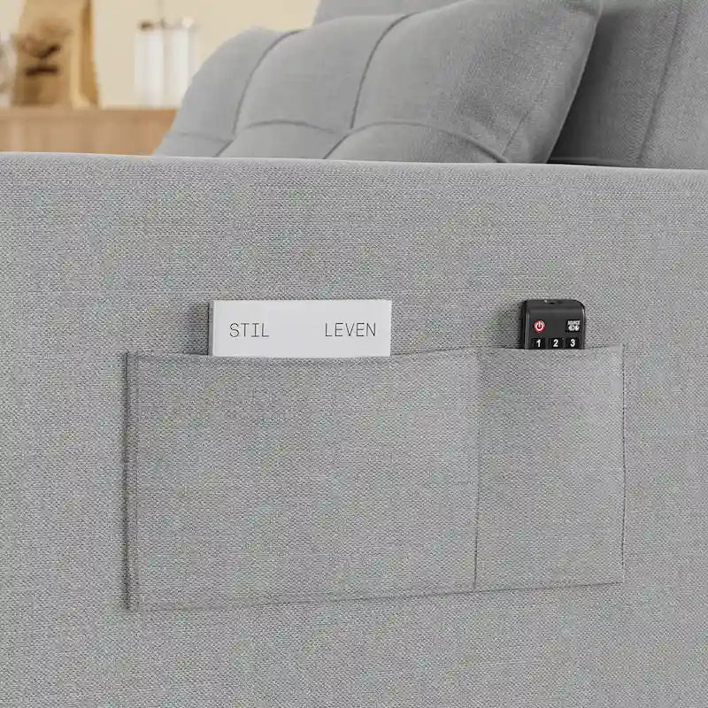 Fauteuil convertible 3-en-1 avec lit escamotable, canapé lounge rembourré convertible, réglable et pliable