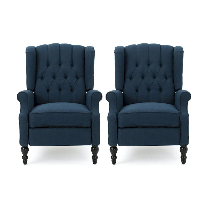 Fauteuils inclinables en tissu capitonné Walter (ensemble de 2) par Christopher Knight Home