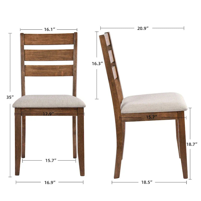 Set van 4 houten eetkamerstoelen met spijlenrugleuning
