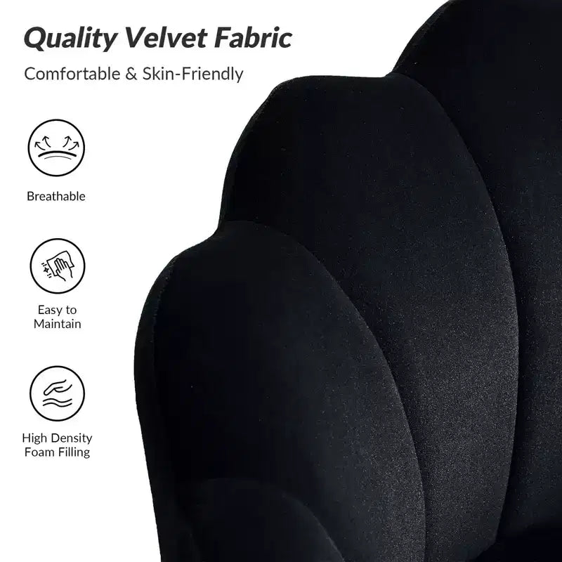 Fauteuil tonneau confortable avec pieds en métal doré, fauteuil d’appoint pour le salon