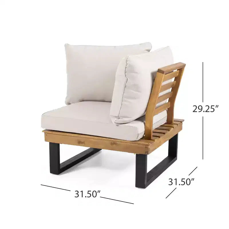 L-vormige modulaire loungeset voor buiten, tuinloungeset met salontafel en waterbestendige kussens - ModernLuxe